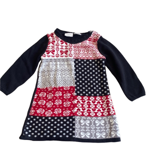 Koala Kids Black & Red Patterned Sweater 12-18 Months | Holiday Christmas